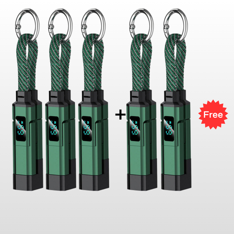 🔥HOT SALE 50% OFF🔥4-in-1 Digital Display Keychain Charging Cable