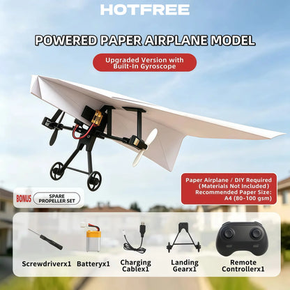 Paper Airplane Kit with Gyro Stabilizer and Remote Control