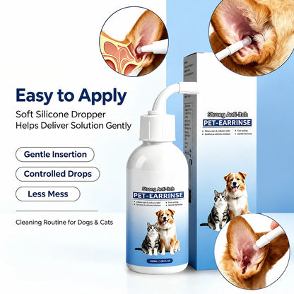 Gentle Pet Ear Wash | Odor-Free Cleaning for Dogs & Cats🐾