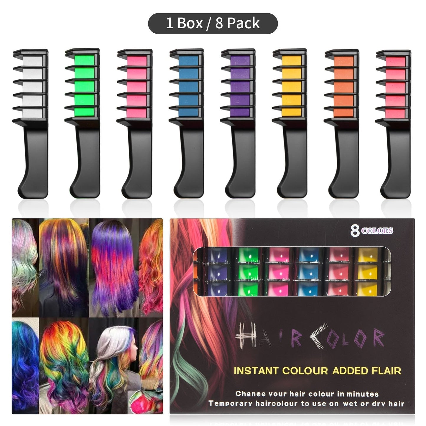🎅Christmas Pre-sale-50% OFF✨Temporary Hair Dye Chalk Comb- Cruelty Free