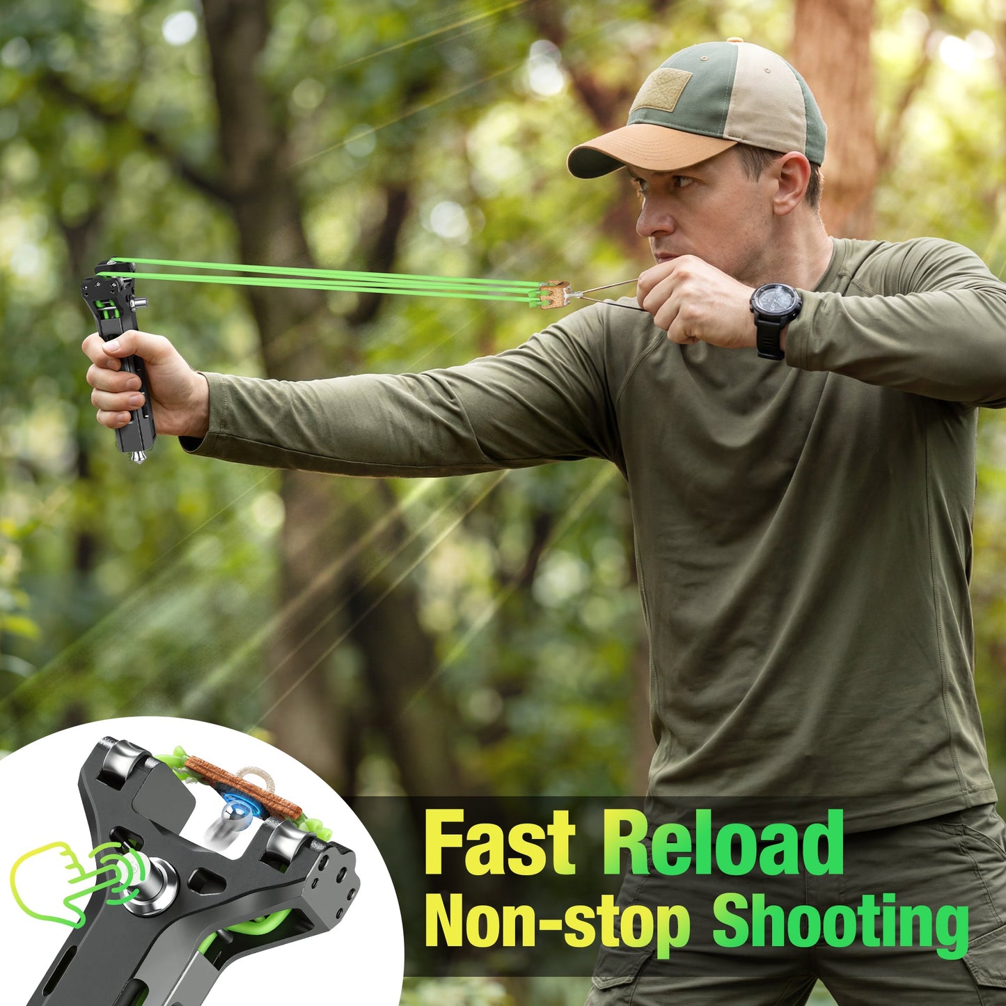 YONTYEQ Aluminum Slingshot Kit with Ammo Tube