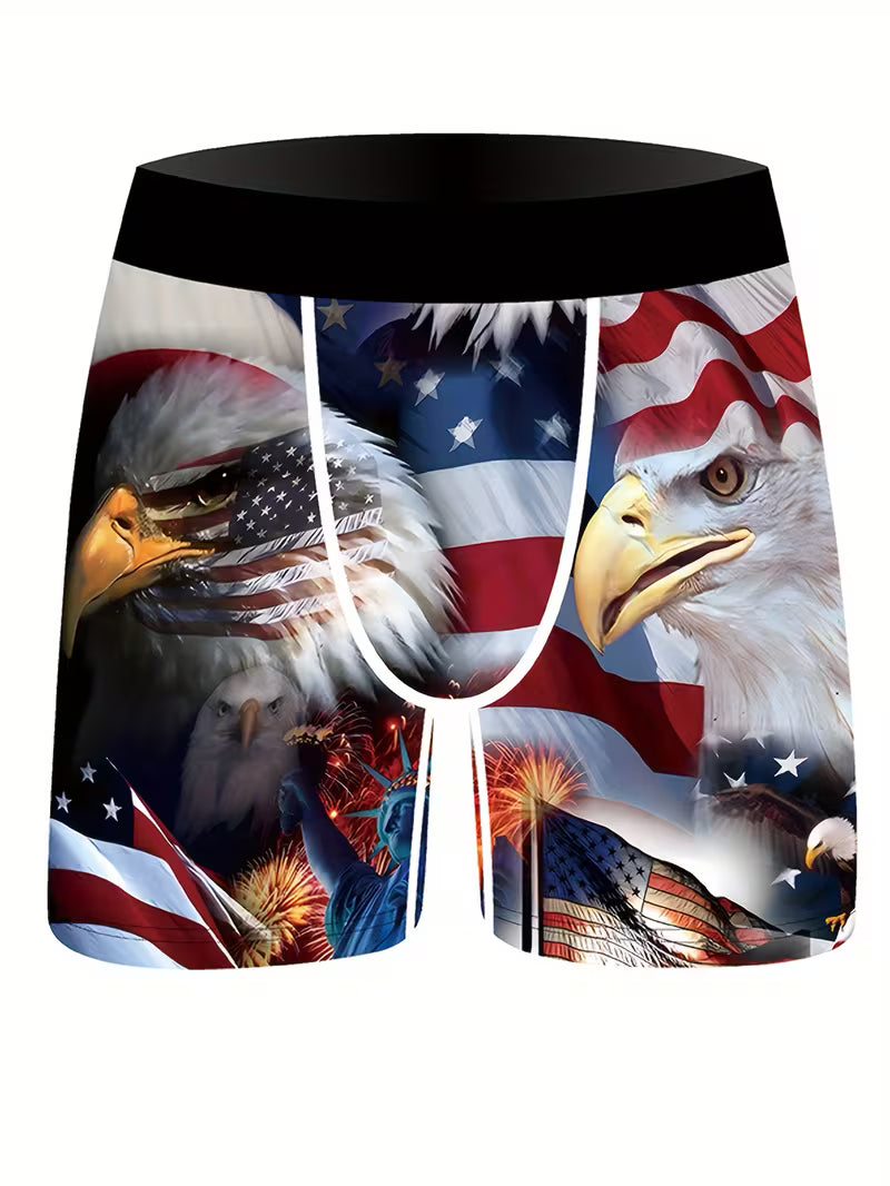 3pcs Cartoon Digital Print Men'S Underwear Knit