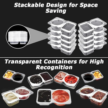 🔥HOT SALE 50% OFF🔥Double Compartment Snack Containers With Lids