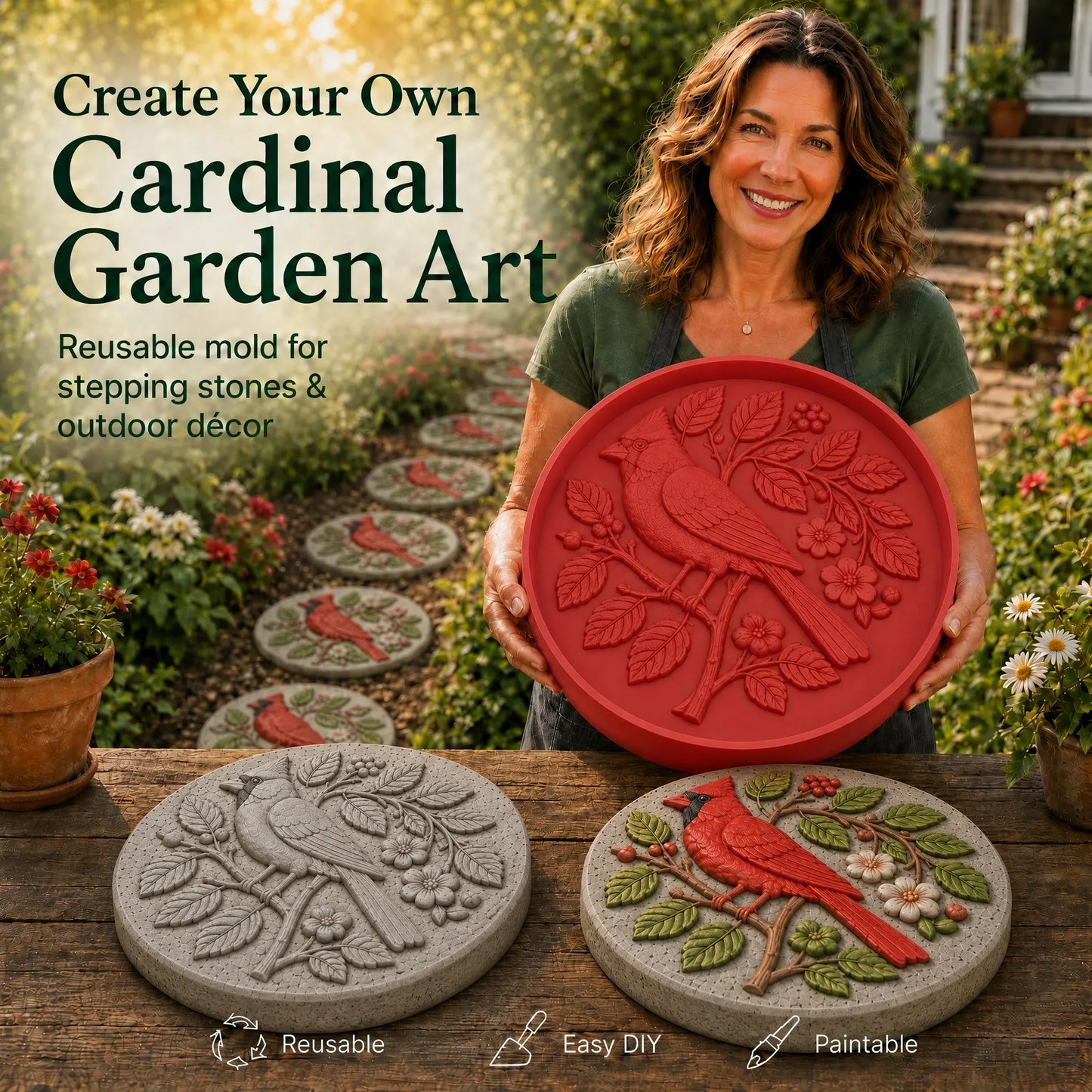 💥 LAST DAY 70% OFF - 🌻 Reusable Sunflower Stepping Stone Mold (📦Buy 2 Free Shipping)