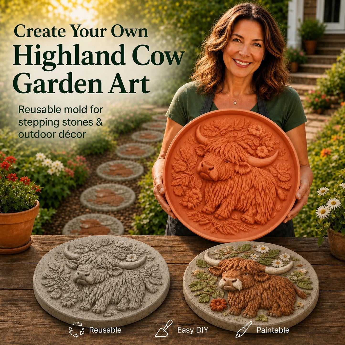💥 LAST DAY 70% OFF - 🌻 Reusable Sunflower Stepping Stone Mold (📦Buy 2 Free Shipping)