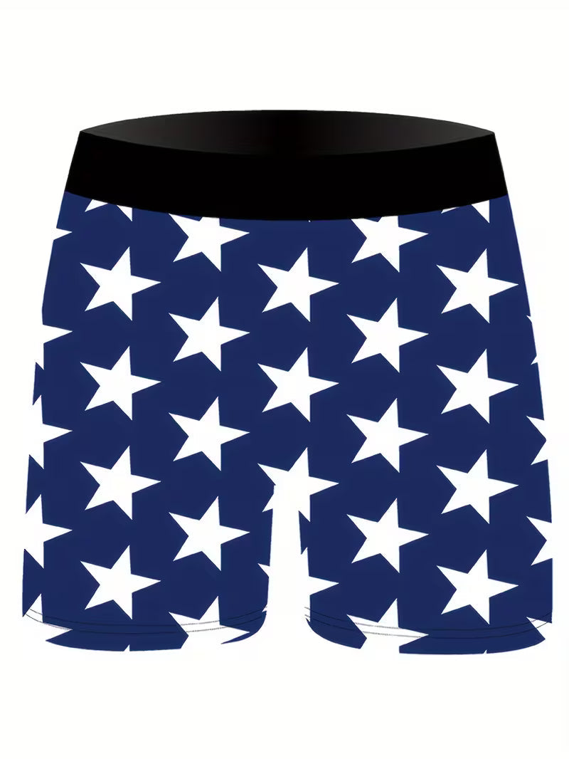 3pcs Cartoon Digital Print Men'S Underwear Knit
