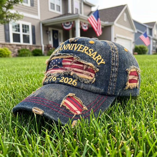 Handmade US 250th Anniversary Casual Embroidered Hat