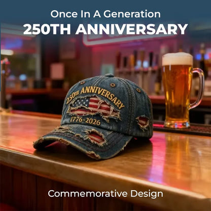 Handmade US 250th Anniversary Casual Embroidered Hat