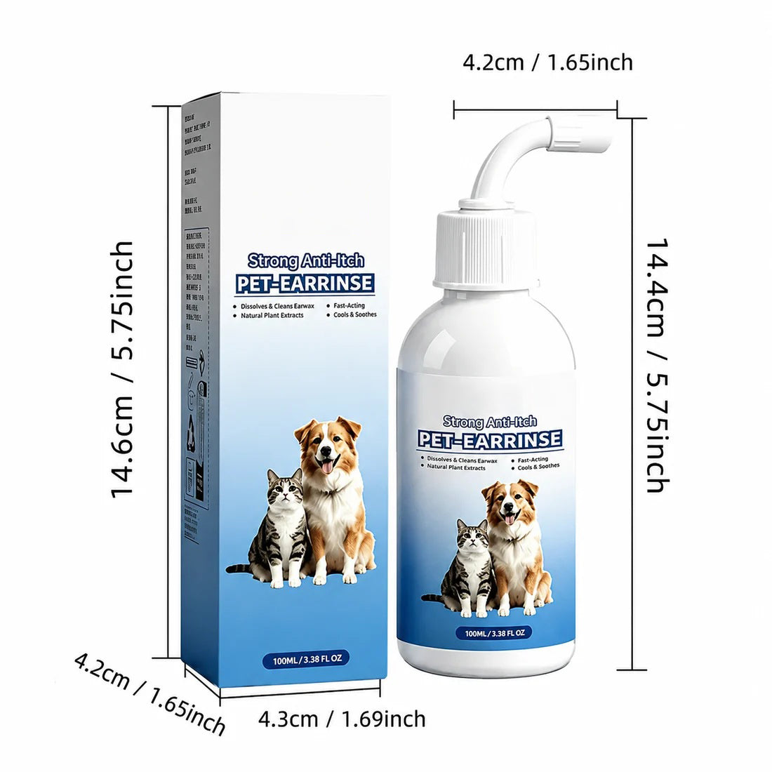 Gentle Pet Ear Wash | Odor-Free Cleaning for Dogs & Cats🐾