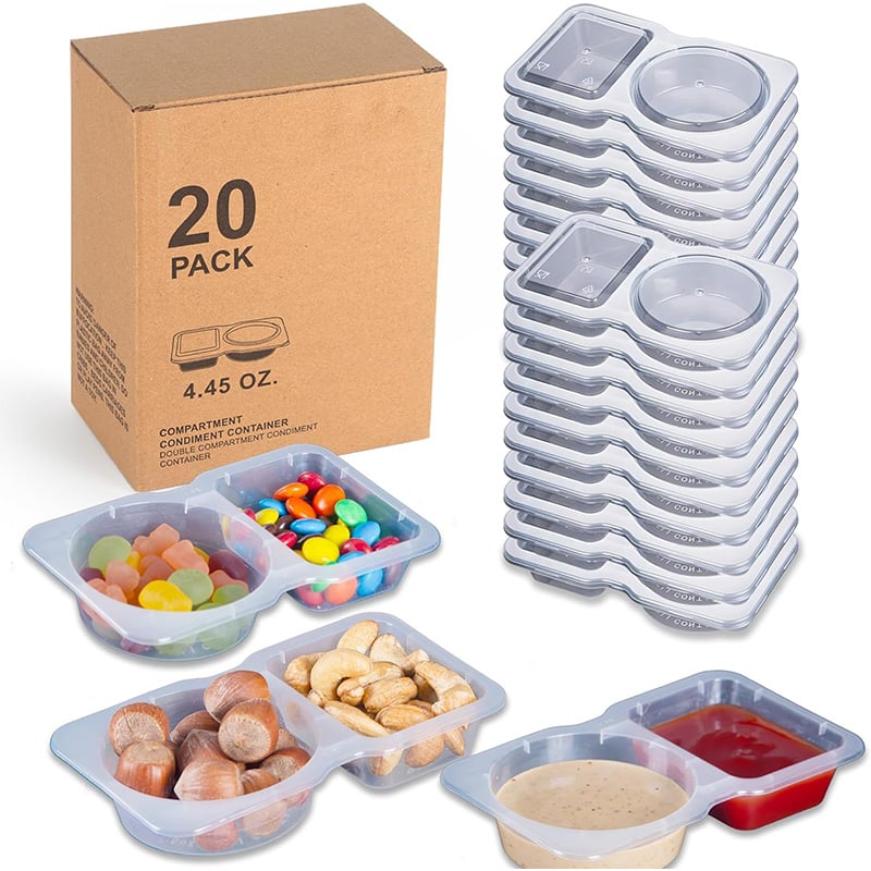 🔥HOT SALE 50% OFF🔥Double Compartment Snack Containers With Lids
