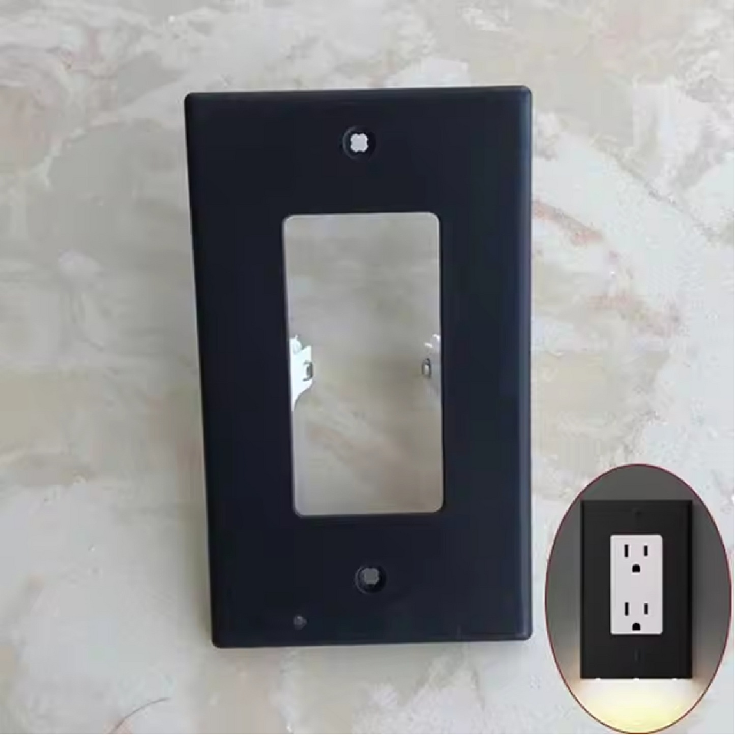 Outlet Wall Plate With Night Lights-No Batteries or Wires