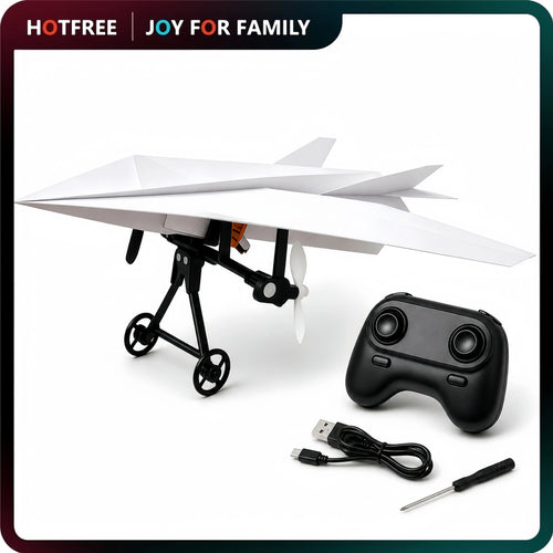 Paper Airplane Kit with Gyro Stabilizer and Remote Control