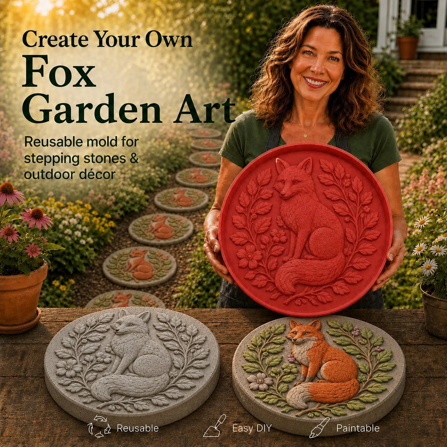 💥 LAST DAY 70% OFF - 🌻 Reusable Sunflower Stepping Stone Mold (📦Buy 2 Free Shipping)