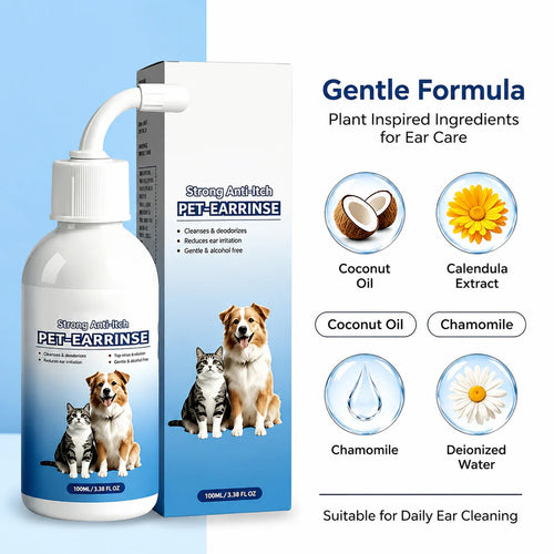 Gentle Pet Ear Wash | Odor-Free Cleaning for Dogs & Cats🐾