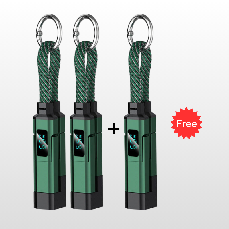 🔥HOT SALE 50% OFF🔥4-in-1 Digital Display Keychain Charging Cable