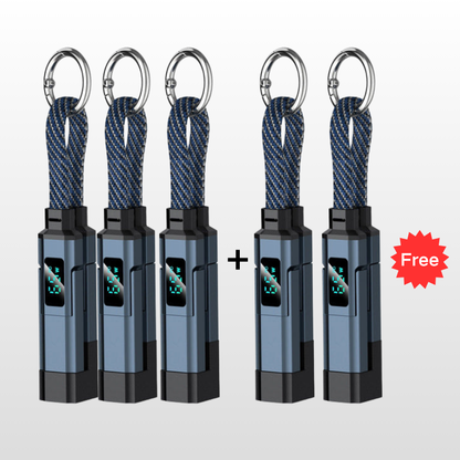 🔥HOT SALE 50% OFF🔥4-in-1 Digital Display Keychain Charging Cable