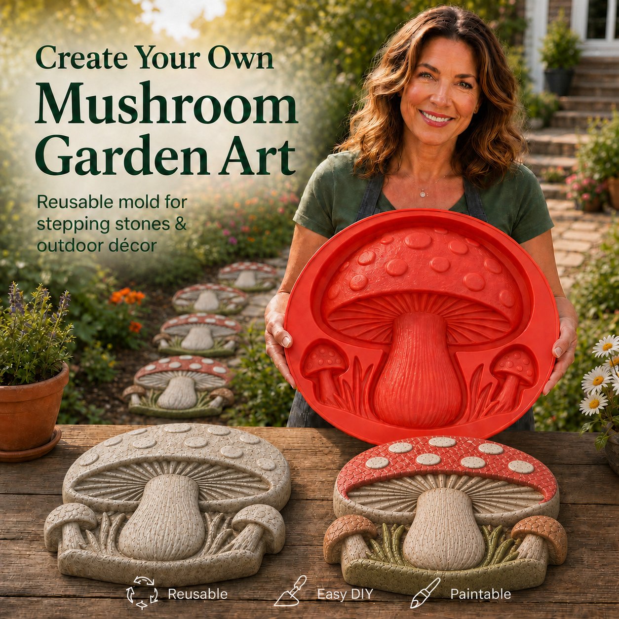 💥 LAST DAY 70% OFF - 🌻 Reusable Sunflower Stepping Stone Mold (📦Buy 2 Free Shipping)
