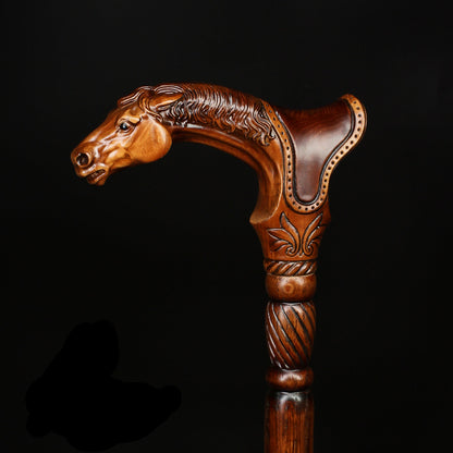 Horse with Saddle – Designer Wooden Walking Cane