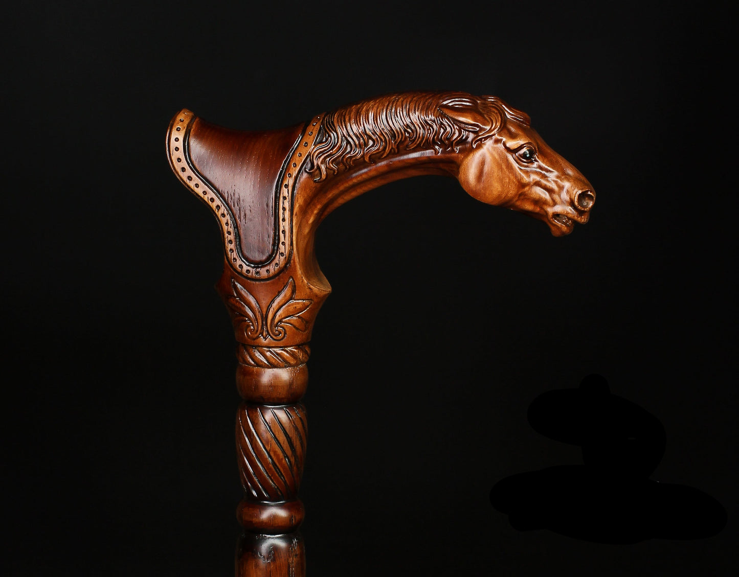 Horse with Saddle – Designer Wooden Walking Cane
