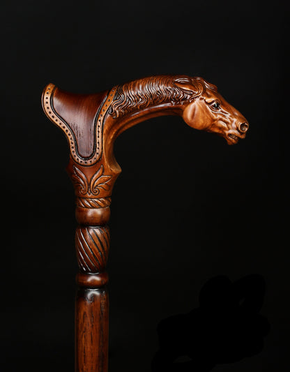 Horse with Saddle – Designer Wooden Walking Cane