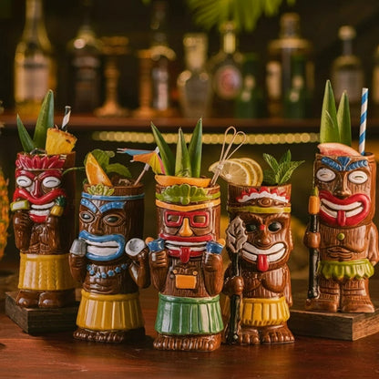 Hawaiian Style Brown Tiki Mug Creative Cocktail Mug Cup