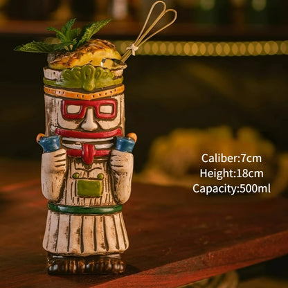 Hawaiian Style Brown Tiki Mug Creative Cocktail Mug Cup