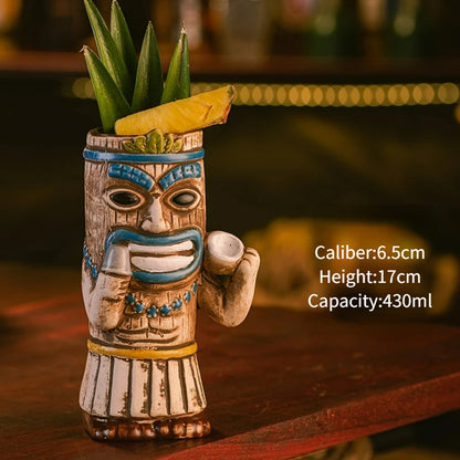 Hawaiian Style Brown Tiki Mug Creative Cocktail Mug Cup