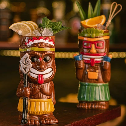 Hawaiian Style Brown Tiki Mug Creative Cocktail Mug Cup