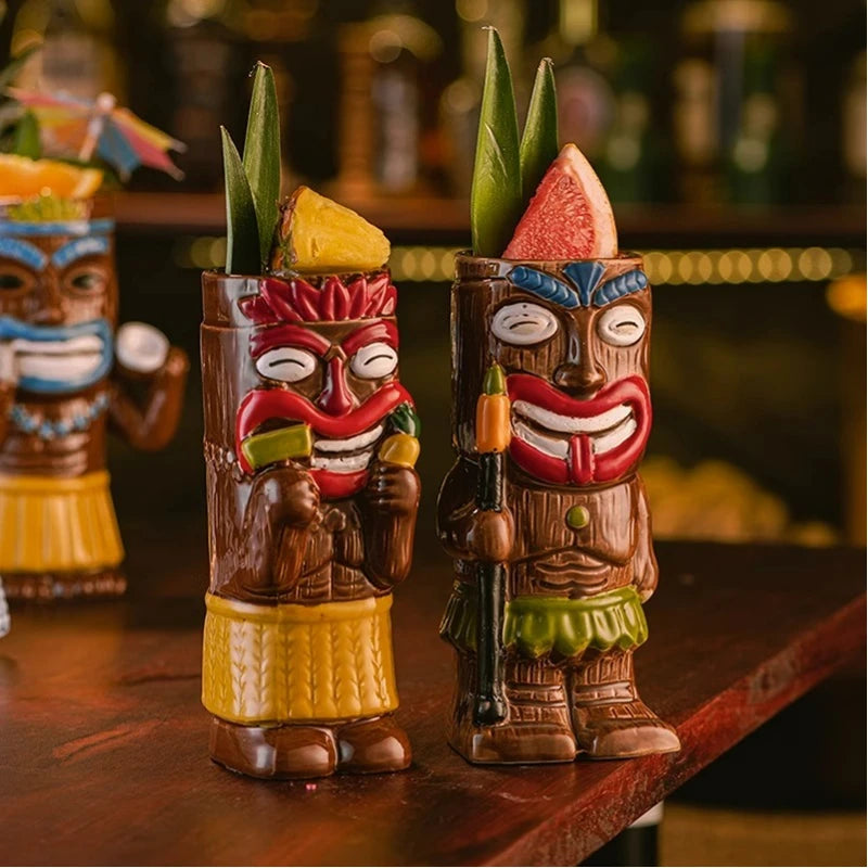 Hawaiian Style Brown Tiki Mug Creative Cocktail Mug Cup
