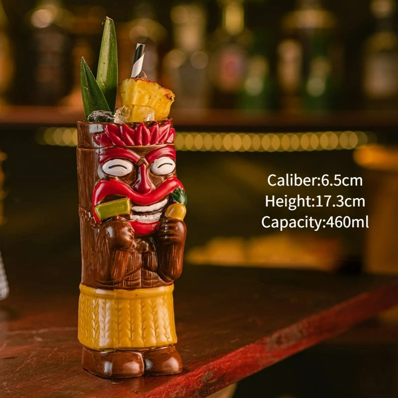 Hawaiian Style Brown Tiki Mug Creative Cocktail Mug Cup