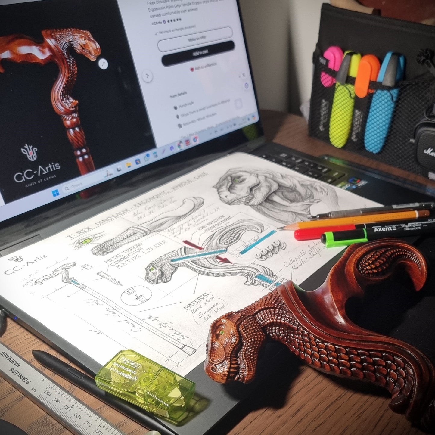 T-Rex – Ergonomic Walking Cane (Right Hand)