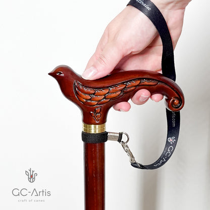 Swallow Dark Brown – Classic Wooden Walking Cane