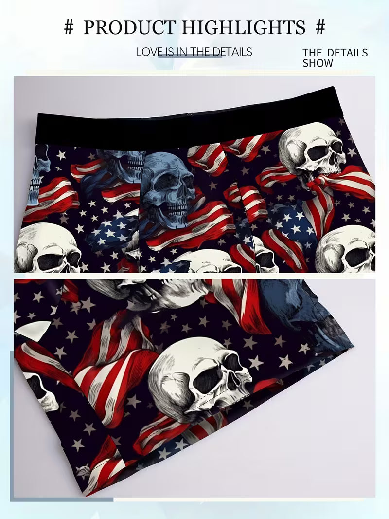 5-Pack Men's Novelty Boxer Briefs - Skull & Print