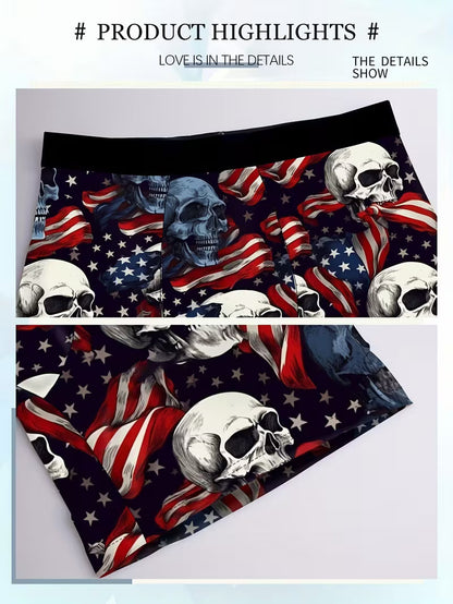 5-Pack Men's Novelty Boxer Briefs - Skull & Print