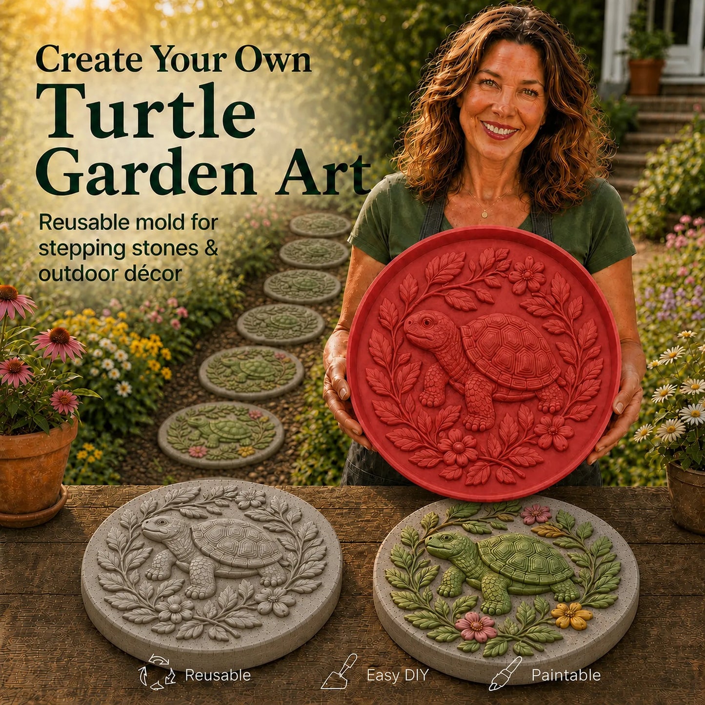 💥 LAST DAY 70% OFF - 🌻 Reusable Sunflower Stepping Stone Mold (📦Buy 2 Free Shipping)