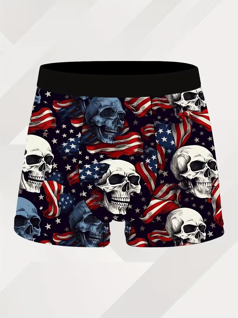 5-Pack Men's Novelty Boxer Briefs - Skull & Print