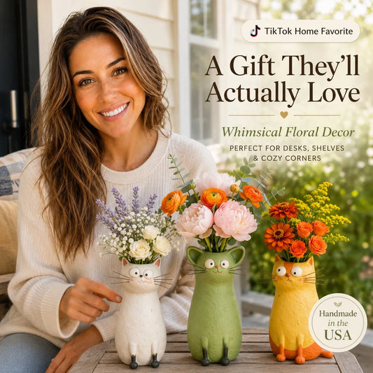😻LAST DAY49% OFF -🔥 Handcrafted Quirky Cat Vase