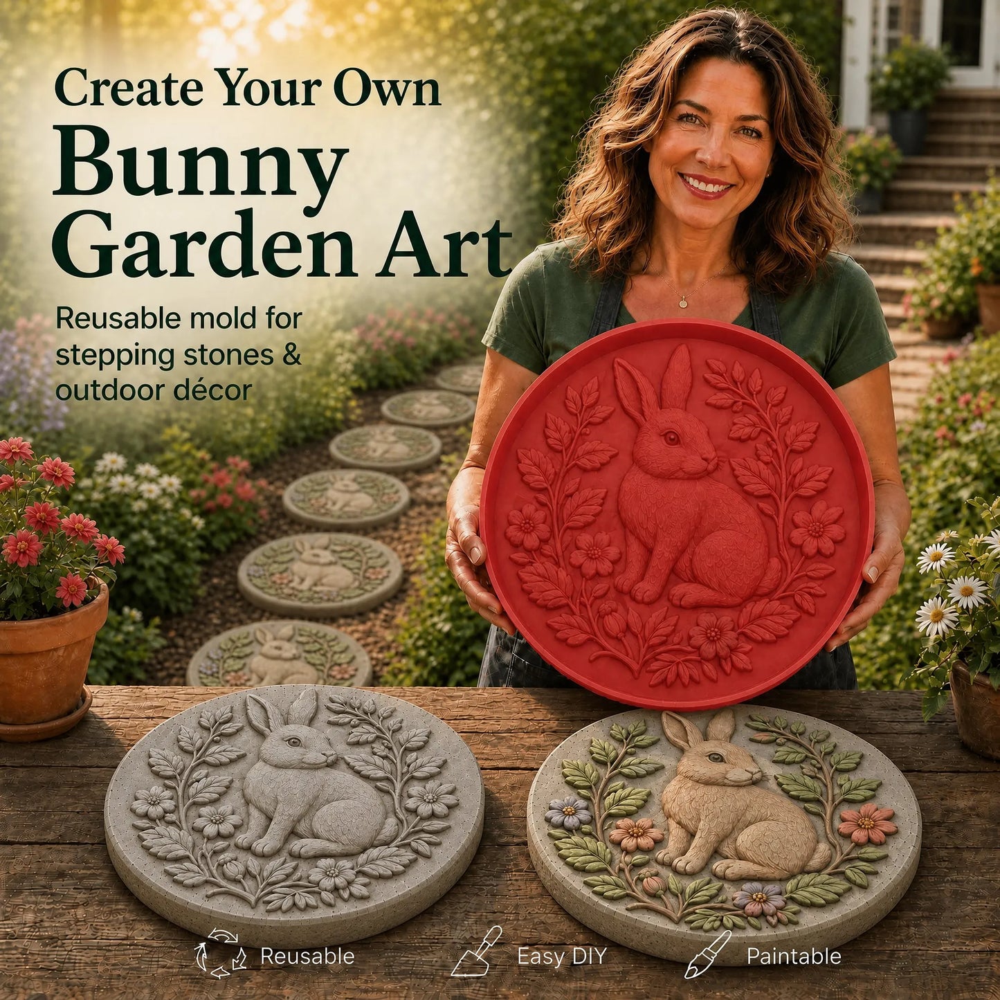 💥 LAST DAY 70% OFF - 🌻 Reusable Sunflower Stepping Stone Mold (📦Buy 2 Free Shipping)
