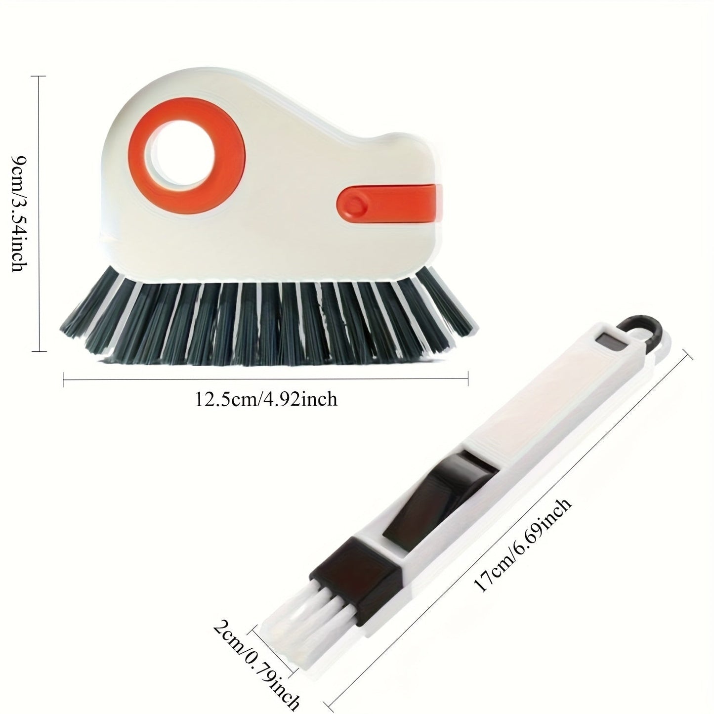 2pcs set| Window Track Cleaning Brush - Detachable Door & Window Sill Scrubber, Glass Corner Cleaner, Plastic Uncharged Ledge Gap Cleaner for Living Room, Bedroom, Kitchen, Use, Window Cleaning Brush | Durable Plastic Brush