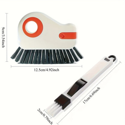 2pcs set| Window Track Cleaning Brush - Detachable Door & Window Sill Scrubber, Glass Corner Cleaner, Plastic Uncharged Ledge Gap Cleaner for Living Room, Bedroom, Kitchen, Use, Window Cleaning Brush | Durable Plastic Brush