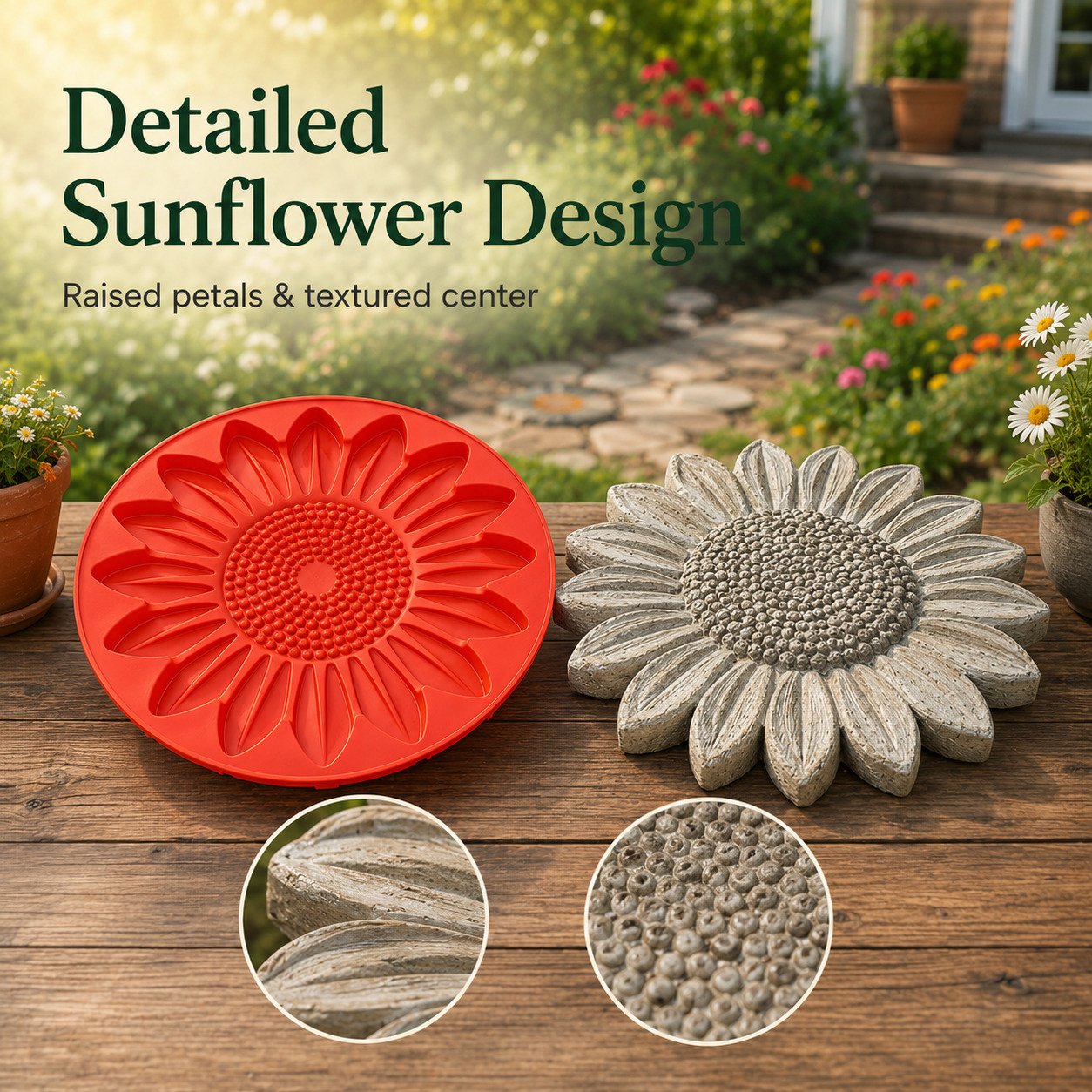 💥 LAST DAY 70% OFF - 🌻 Reusable Sunflower Stepping Stone Mold (📦Buy 2 Free Shipping)
