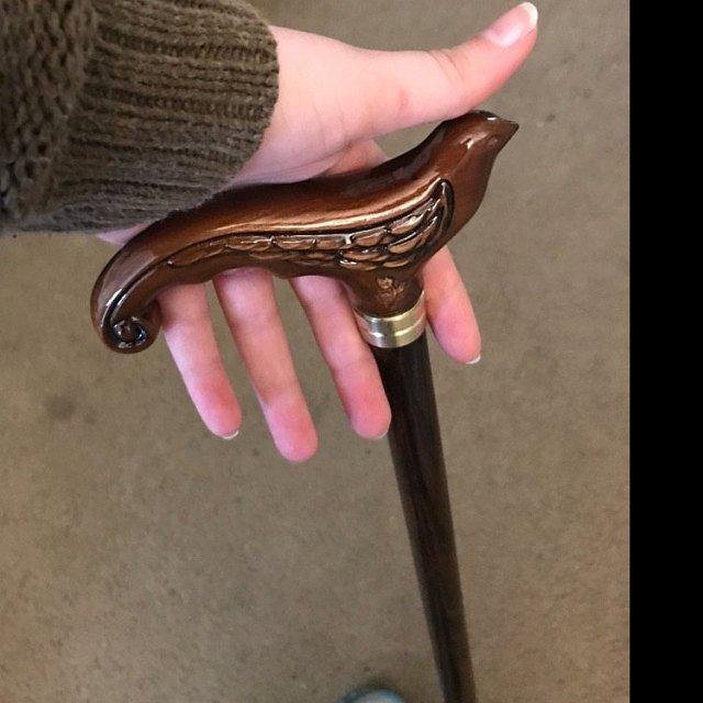 Swallow Dark Brown – Classic Wooden Walking Cane