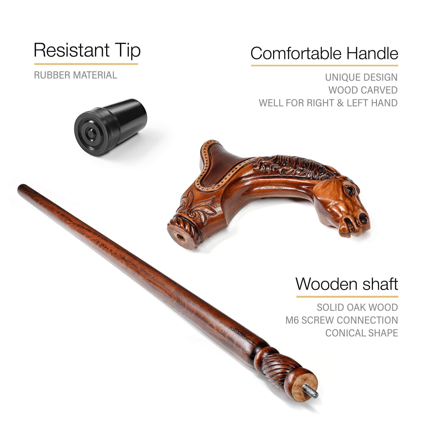 Horse with Saddle – Designer Wooden Walking Cane