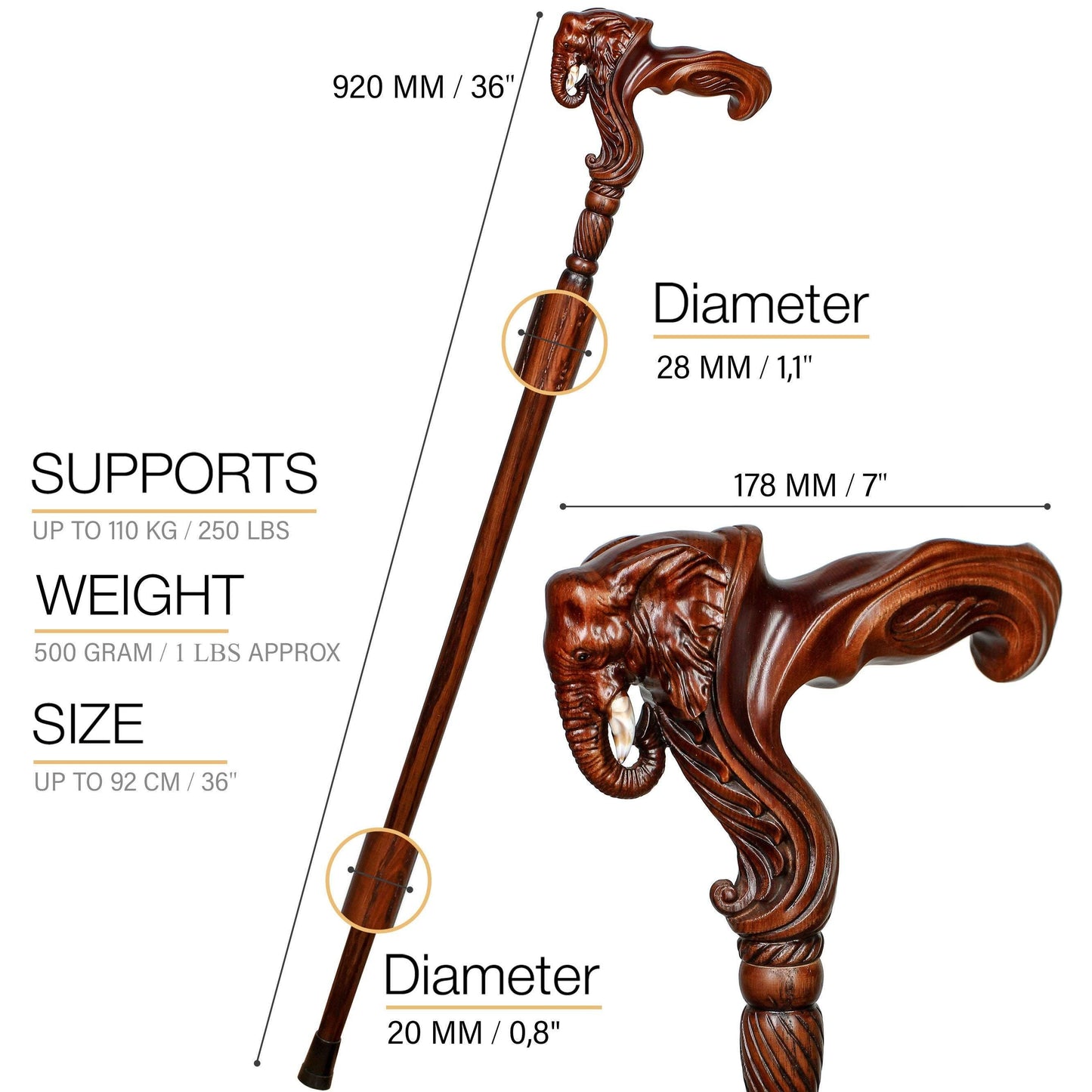 Elephant – Ergonomic Walking Cane