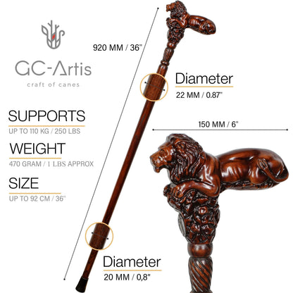Lion King – Designer Wooden Walking Cane