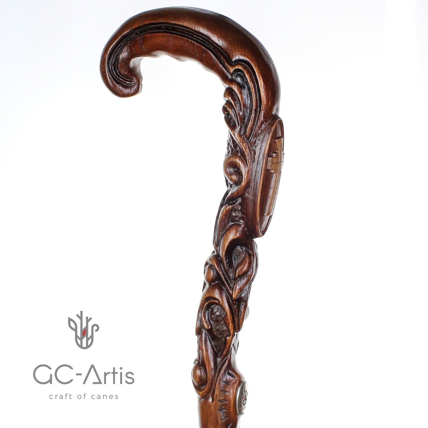 Pilgrims Cane - Christian Cross – Hand-Carved Wooden Walking Cane