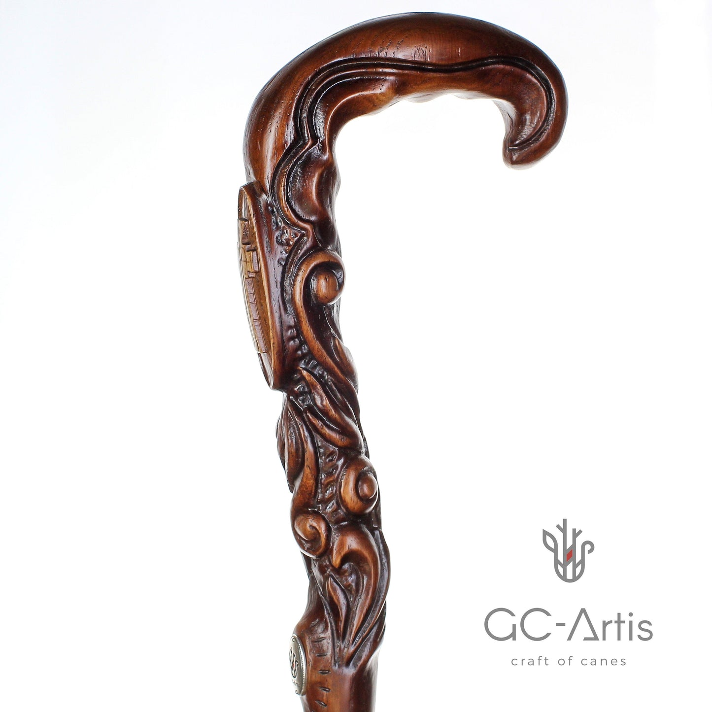 Pilgrims Cane - Christian Cross – Hand-Carved Wooden Walking Cane