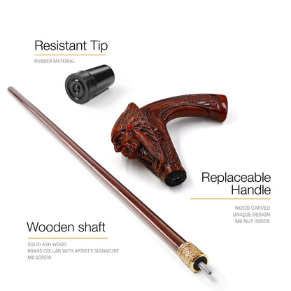 Indian Chief Wooden – Designer Wooden Walking Cane