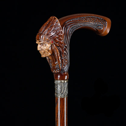 Indian Chief Wooden – Designer Wooden Walking Cane