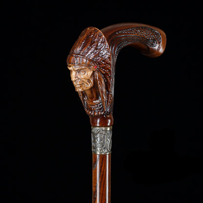 Indian Chief Wooden – Designer Wooden Walking Cane